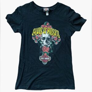 Harley Davidson Guns N' Roses Black Graphic Tee Small
